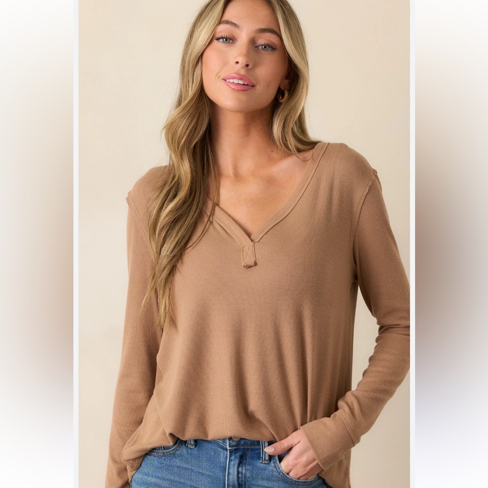 Z Supply Elton Rib Tan  Top